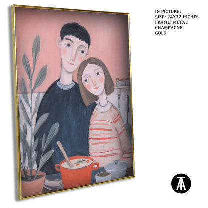 Artwork in Metal Champagne Gold Frame