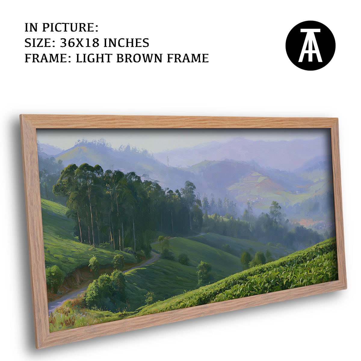 Artwork in Light Brown Frame