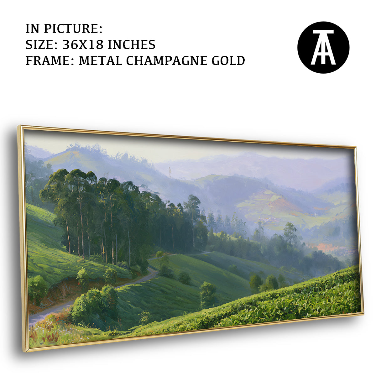 Artwork in Metal Champagne Gold Frame