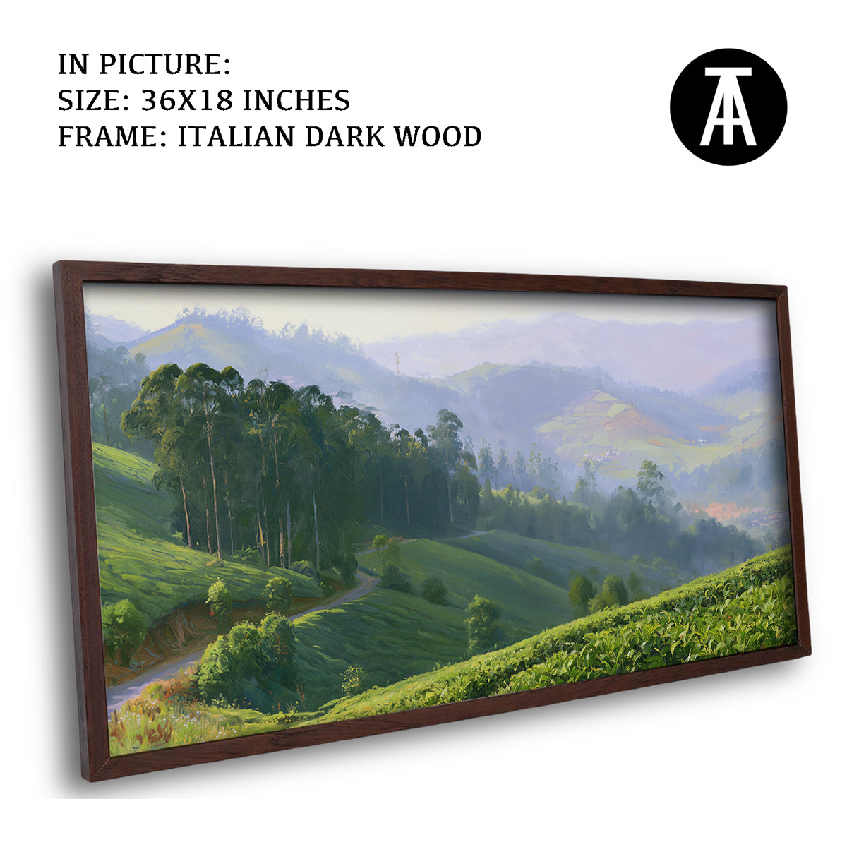 Artwork in Dark Wood Frame