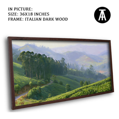 Artwork in Dark Wood Frame