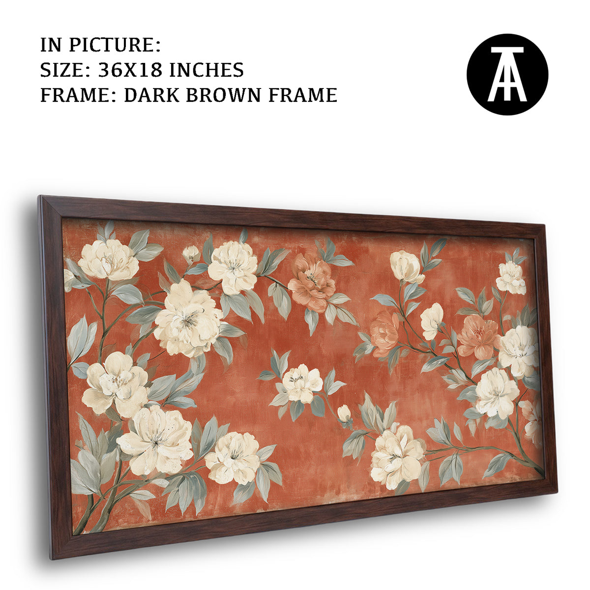 Artwork in Dark Brown Frame
