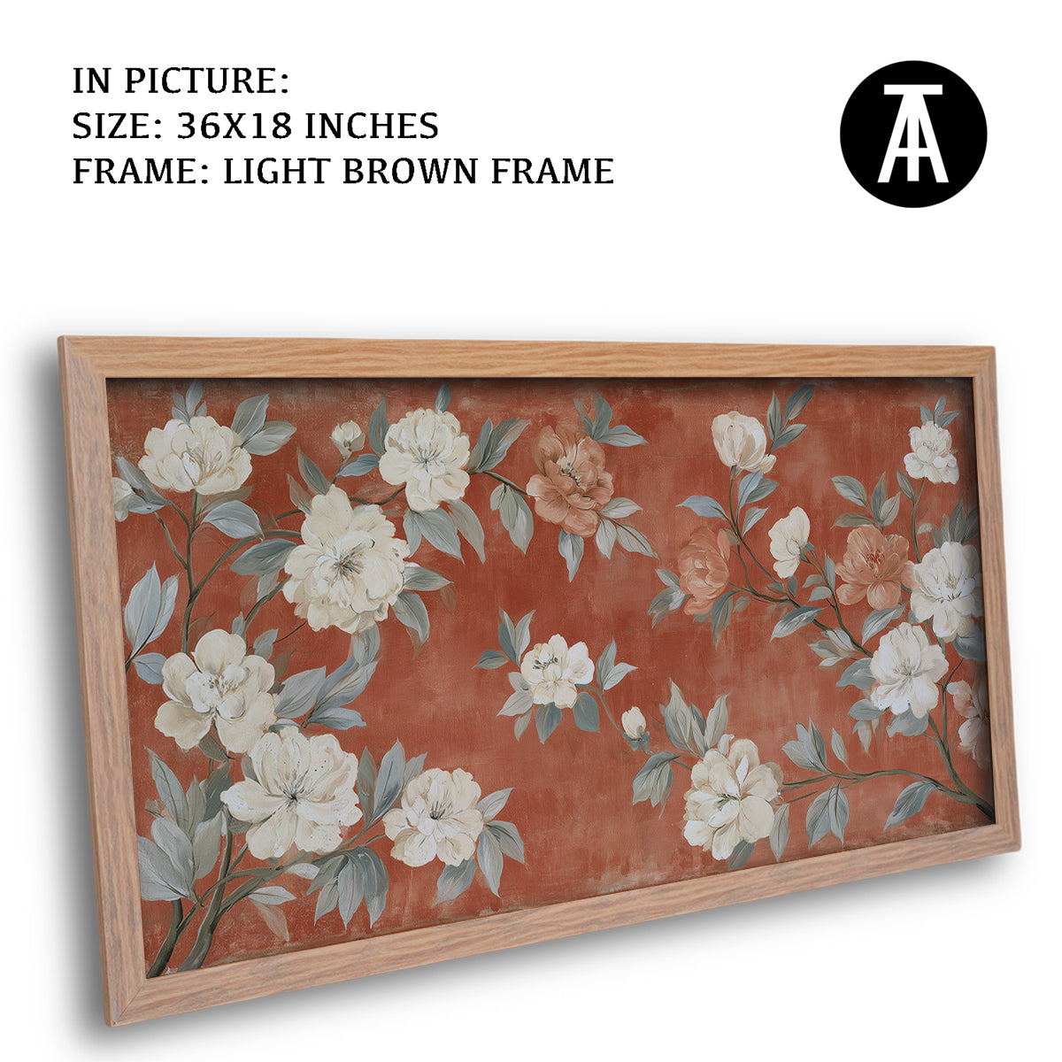 Artwork in Light Brown Frame