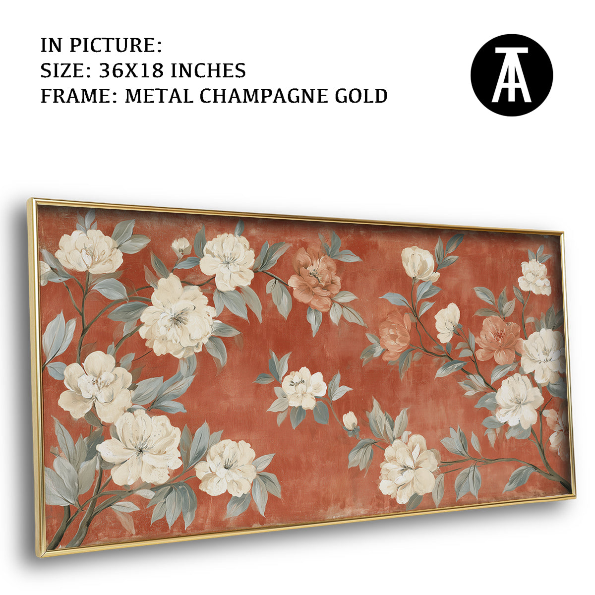 Artwork in Metal Champagne Gold Frame