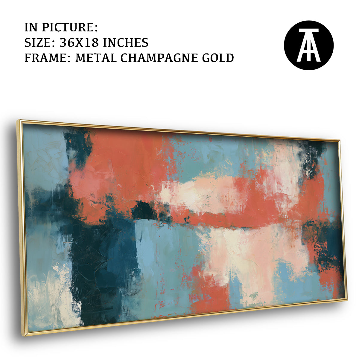 Artwork in Metal Champagne Gold Frame