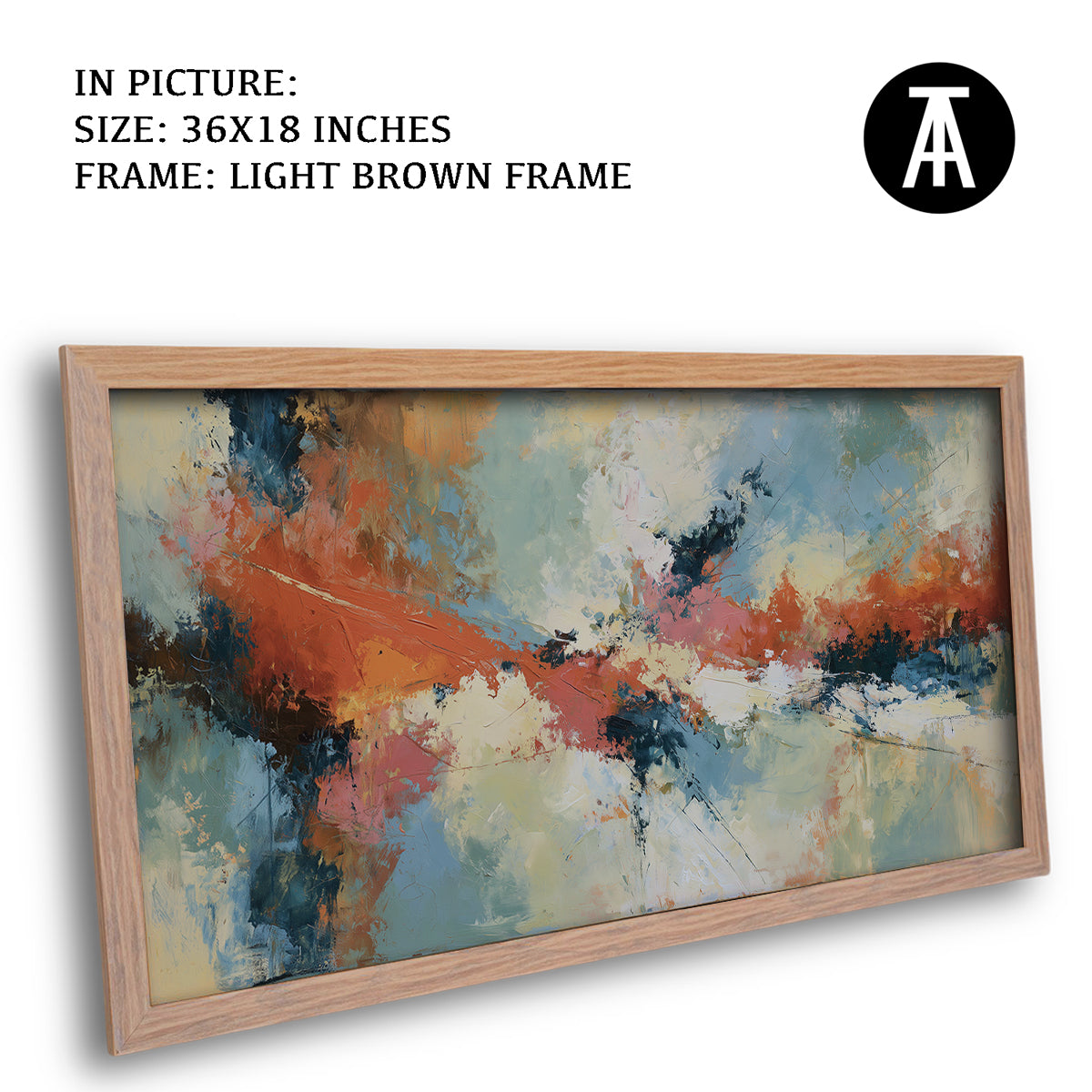 Artwork in Light Brown Frame