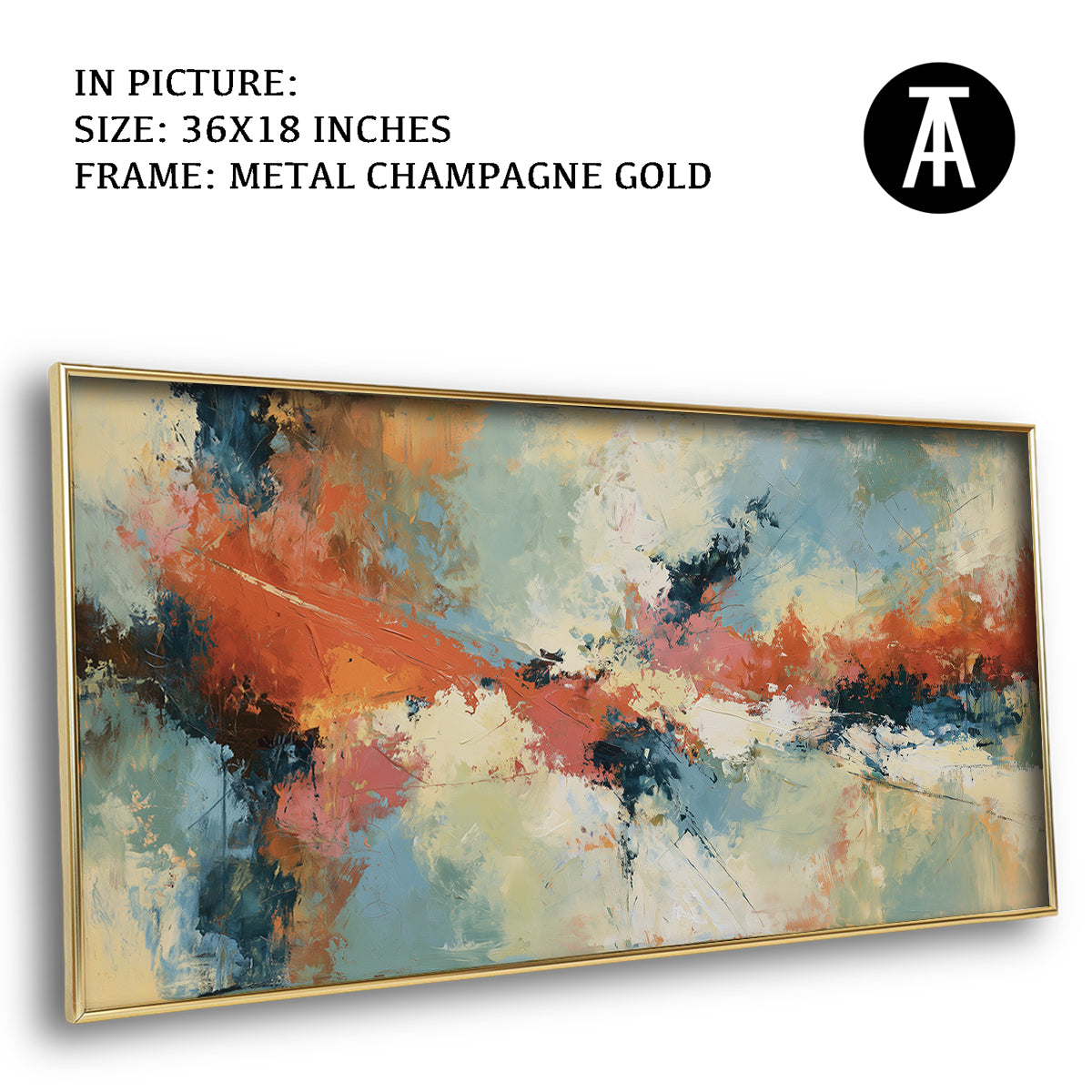 Artwork in Metal Champagne Gold Frame