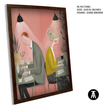 Artwork in Dark Brown Frame