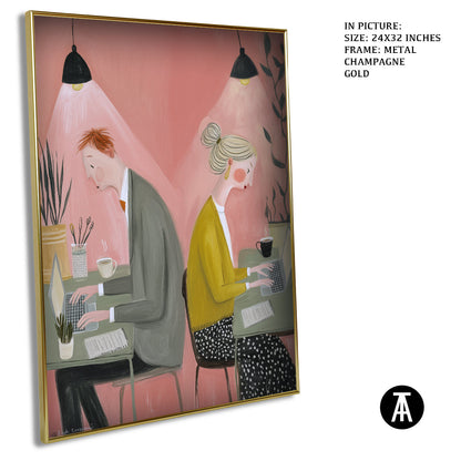 Artwork in Metal Champagne Gold Frame