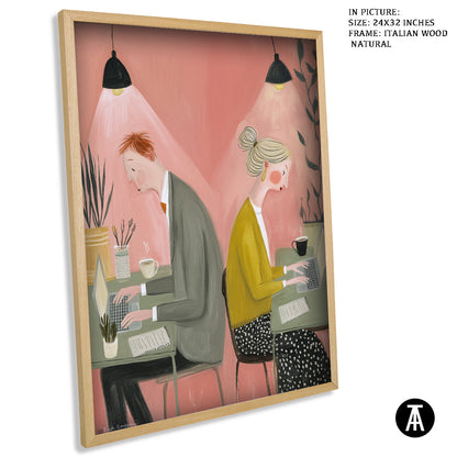 Artwork in Natural Wood Frame