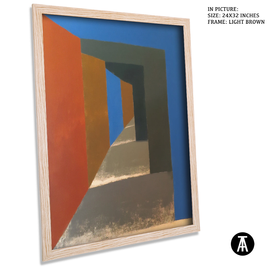 Artwork in Light Brown Frame