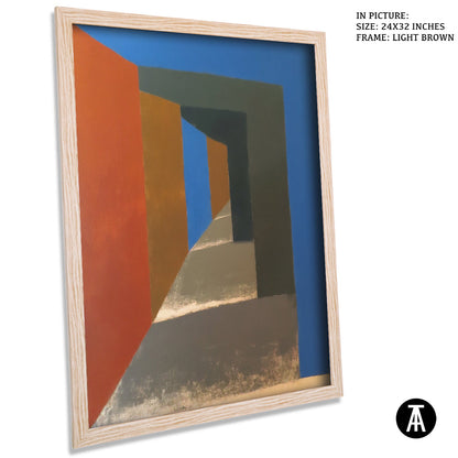 Artwork in Light Brown Frame