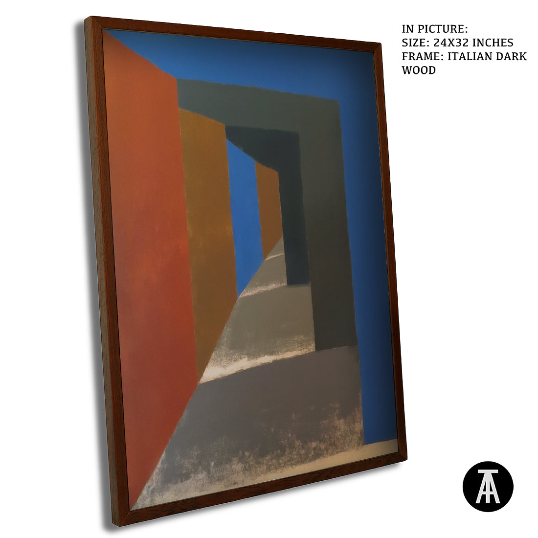 Artwork in Dark Wood Frame