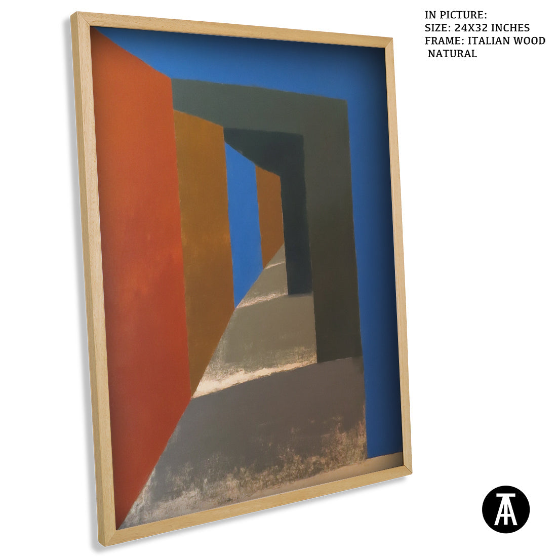 Artwork in Natural Wood Frame