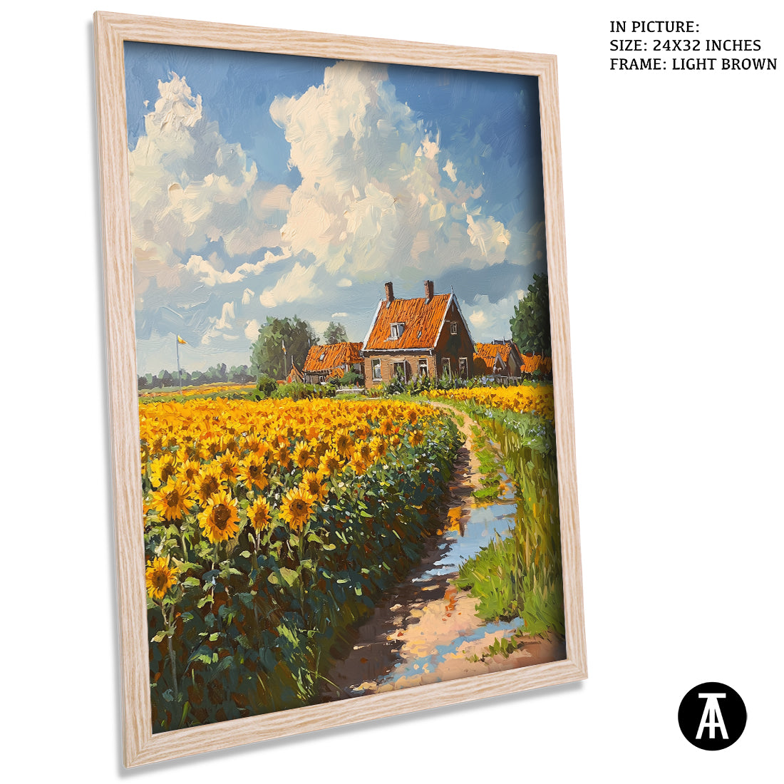 Sample Artwork in Light Brown Frame