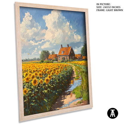 Sample Artwork in Light Brown Frame