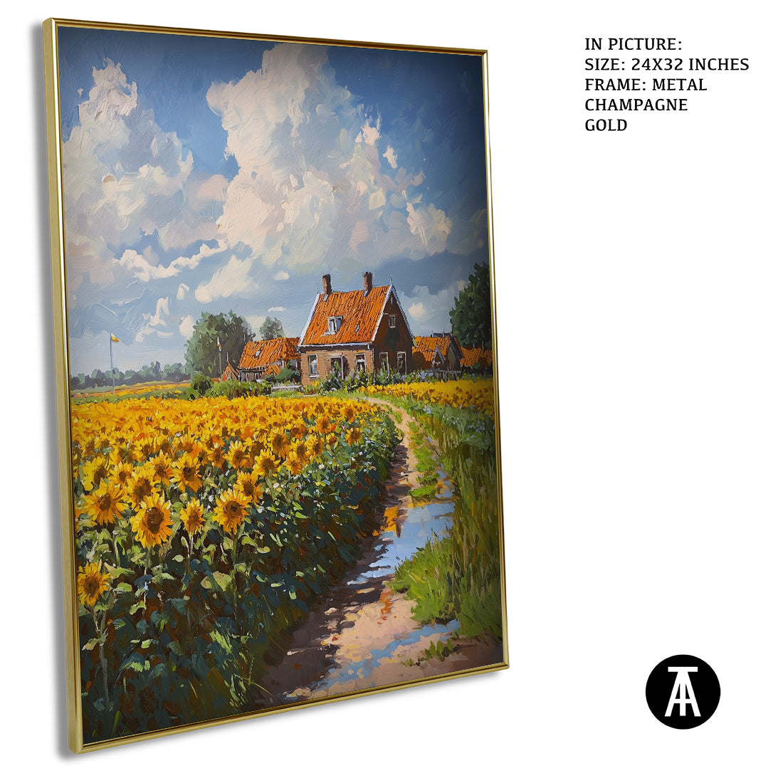 Sample Artwork in Champagne gold Metal Frame