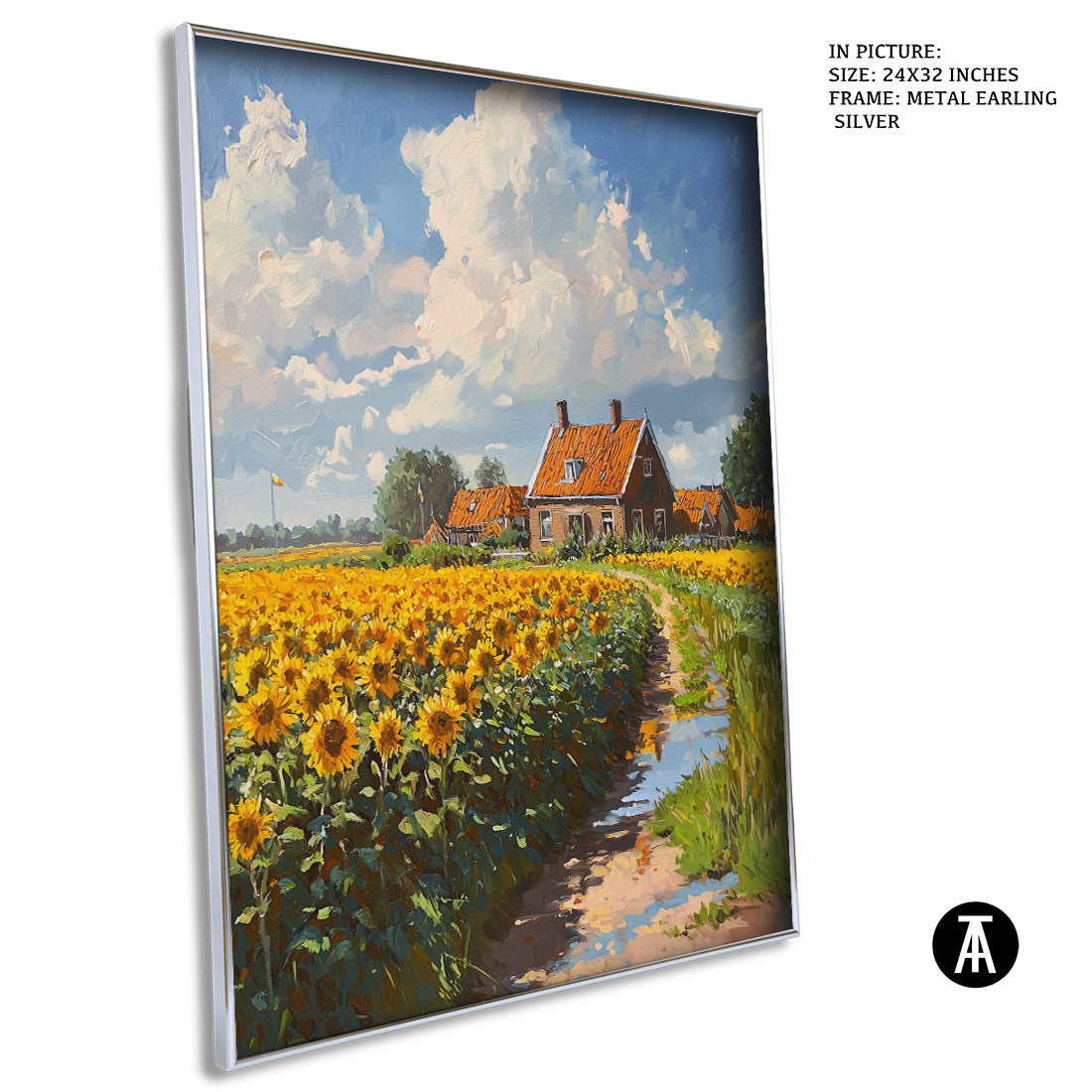 Sample Artwork in Earling Silver Metal Frame