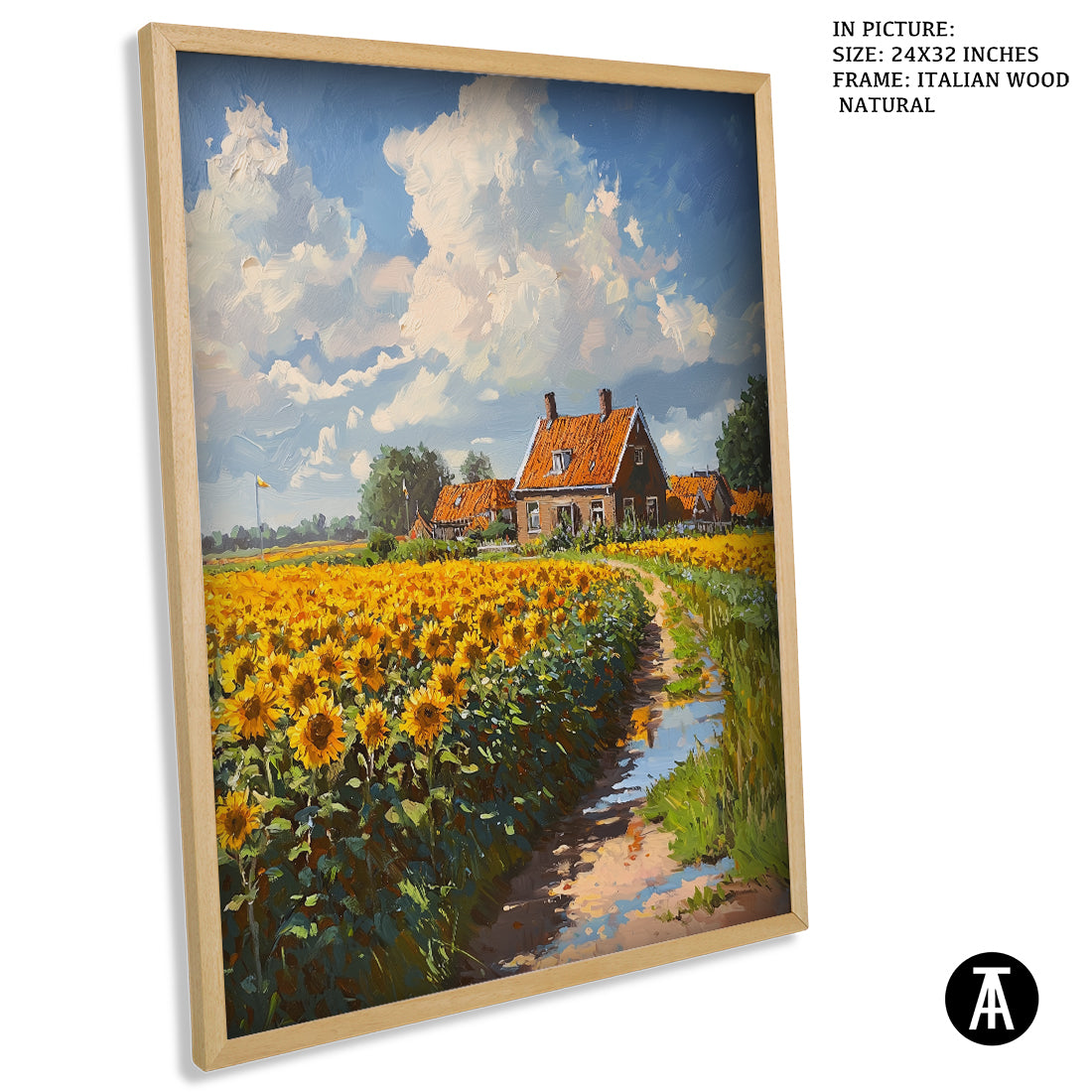 Sample Artwork in Italian Wood Framing Natural