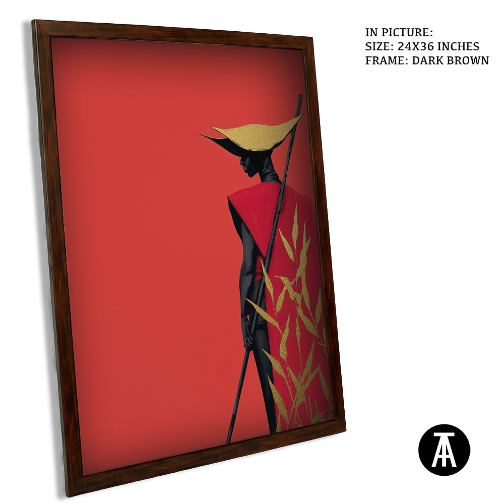 Artwork in Dark Brown Frame