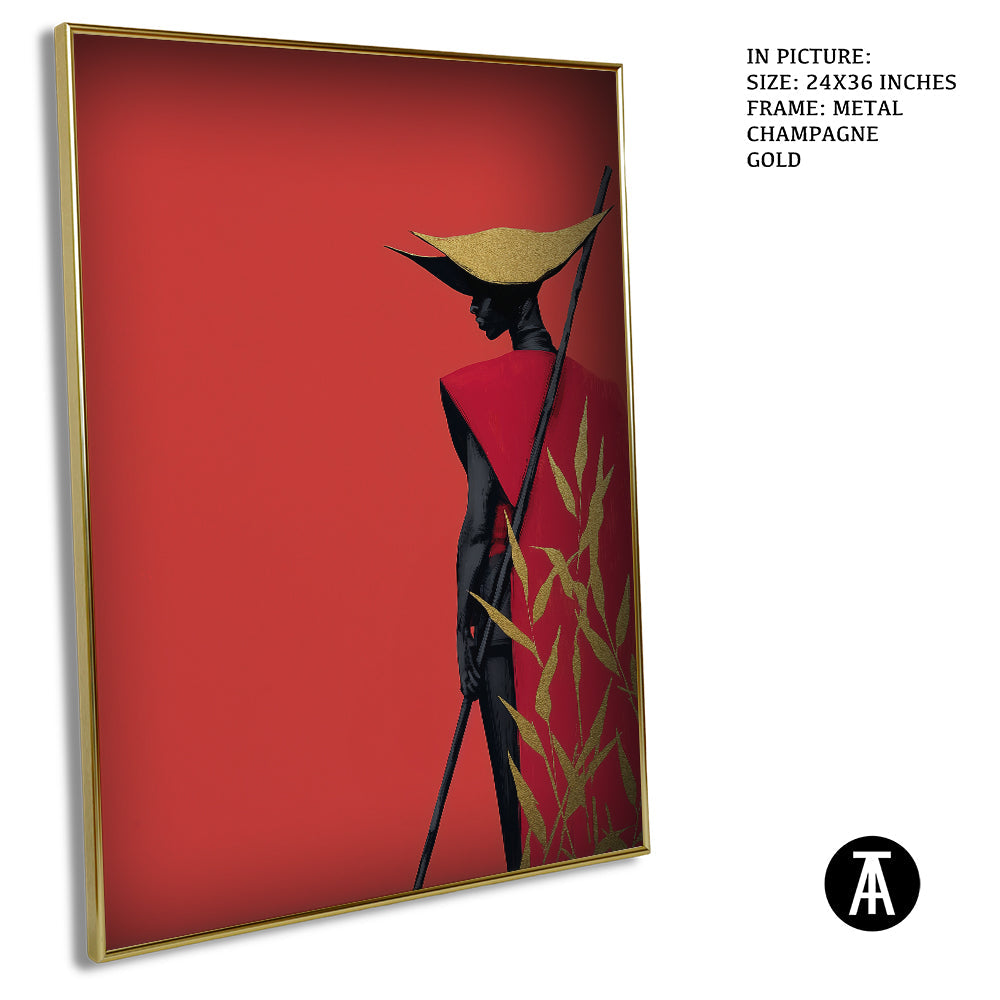 Artwork in Metal Champagne Gold Frame