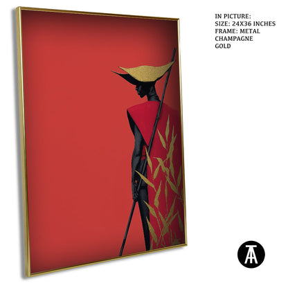 Artwork in Metal Champagne Gold Frame