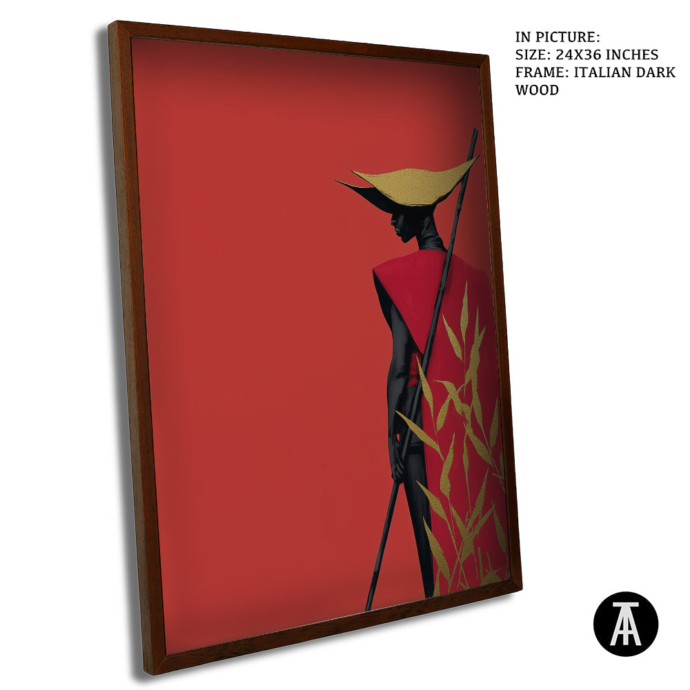 Artwork in Dark Wood Frame