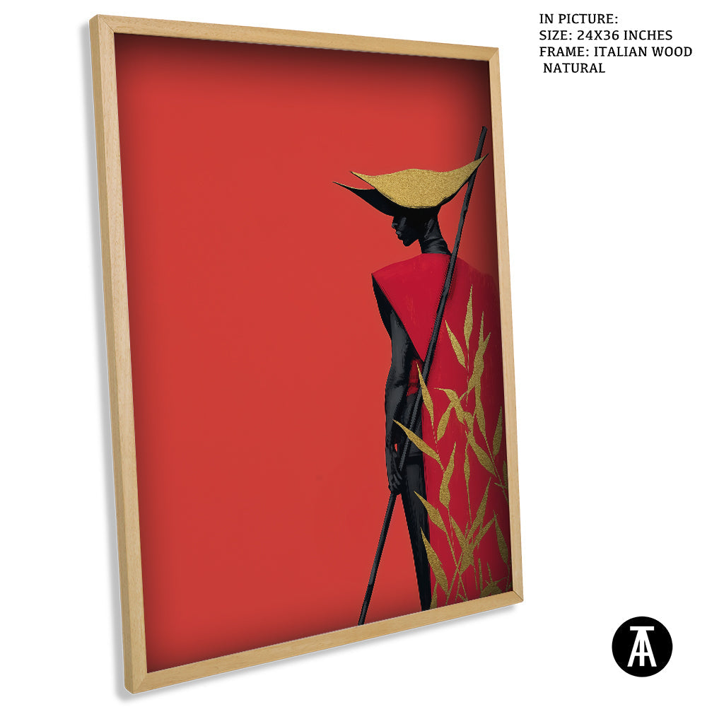 Artwork in Natural Wood Frame