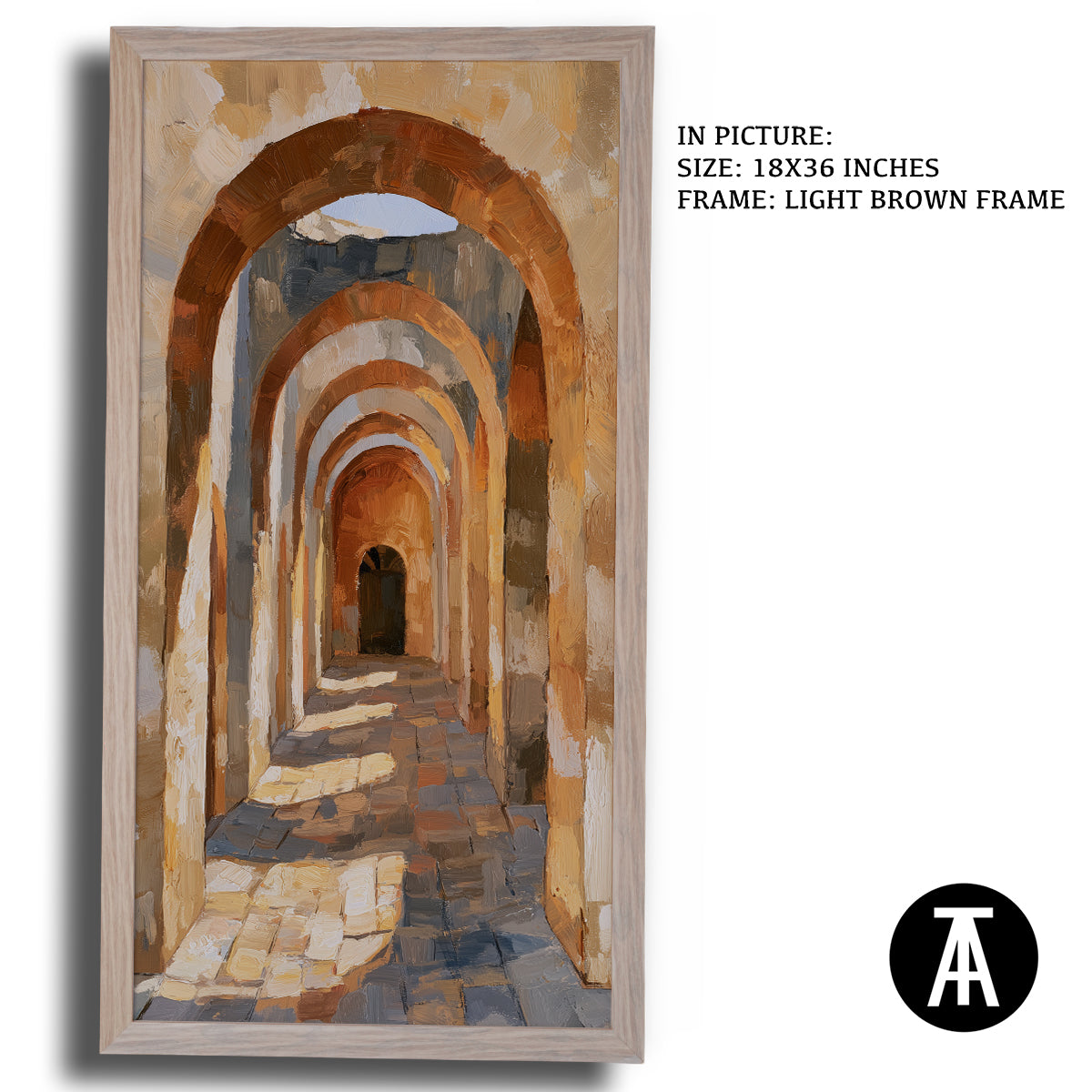 Artwork in Light Brown Frame