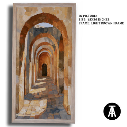 Artwork in Light Brown Frame