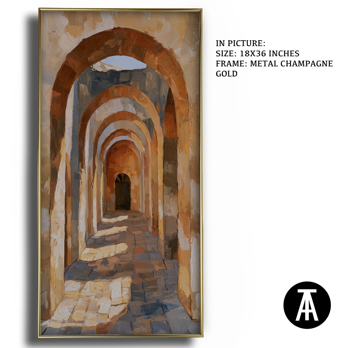 Artwork in Metal Champagne Gold Frame