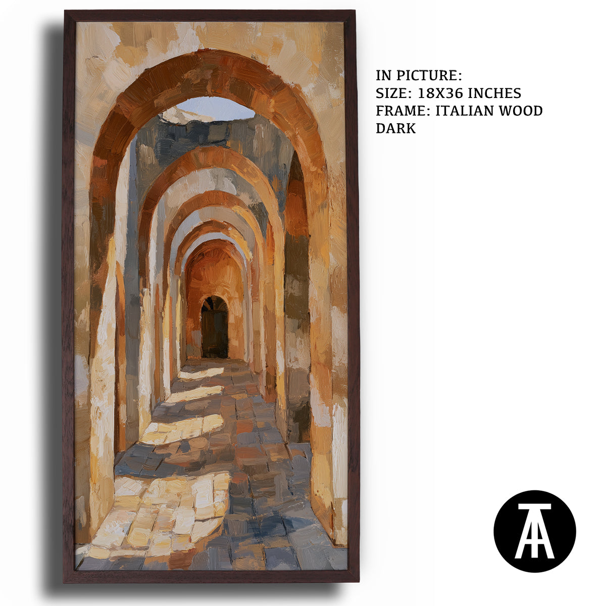 Artwork in Dark Wood Frame