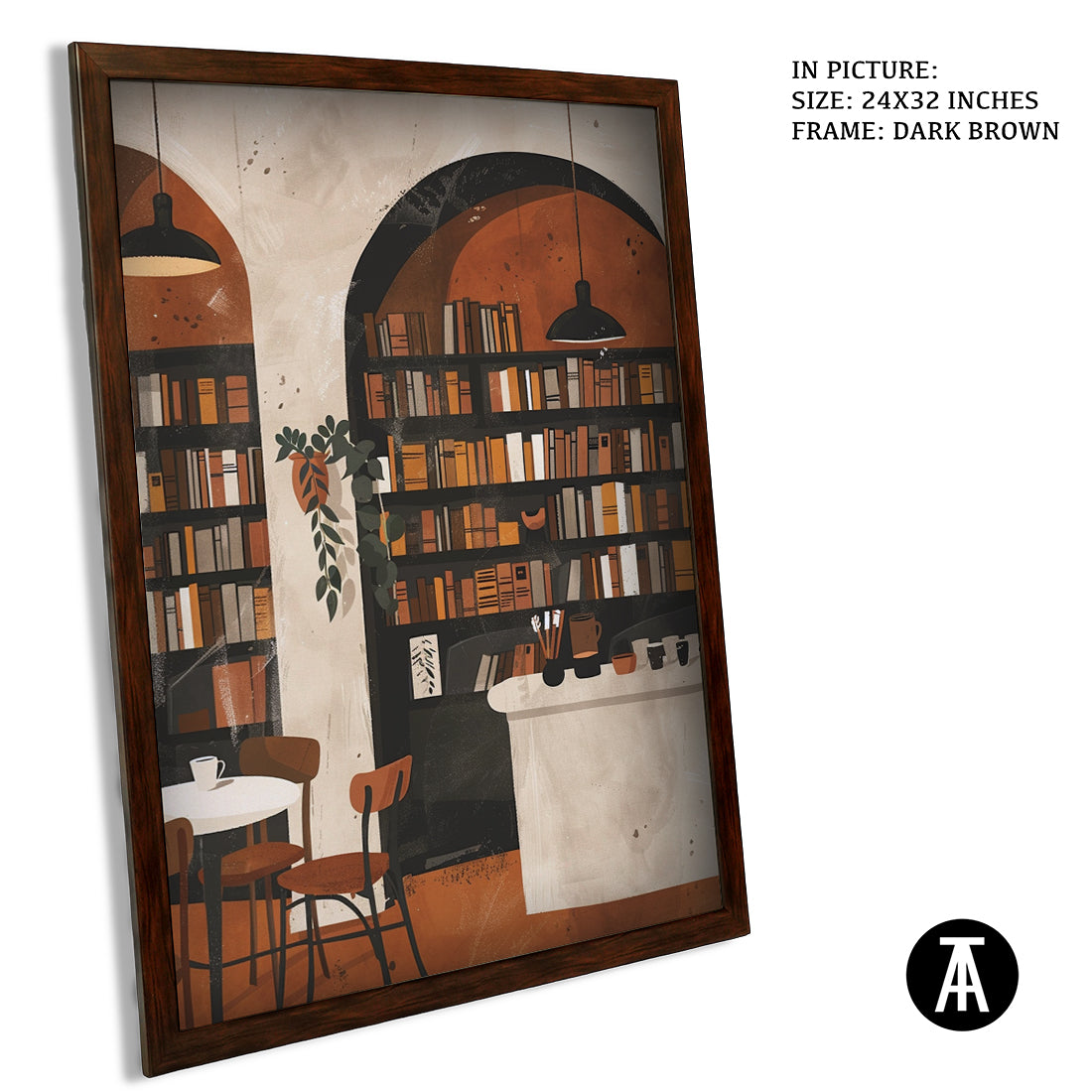 Sample Artwork in Dark Brown Frame