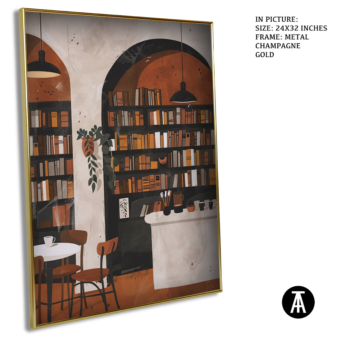 Sample Artwork in Champagne gold Metal Frame