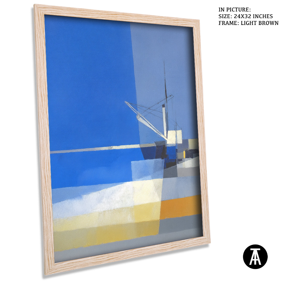 Artwork in Light Brown Frame