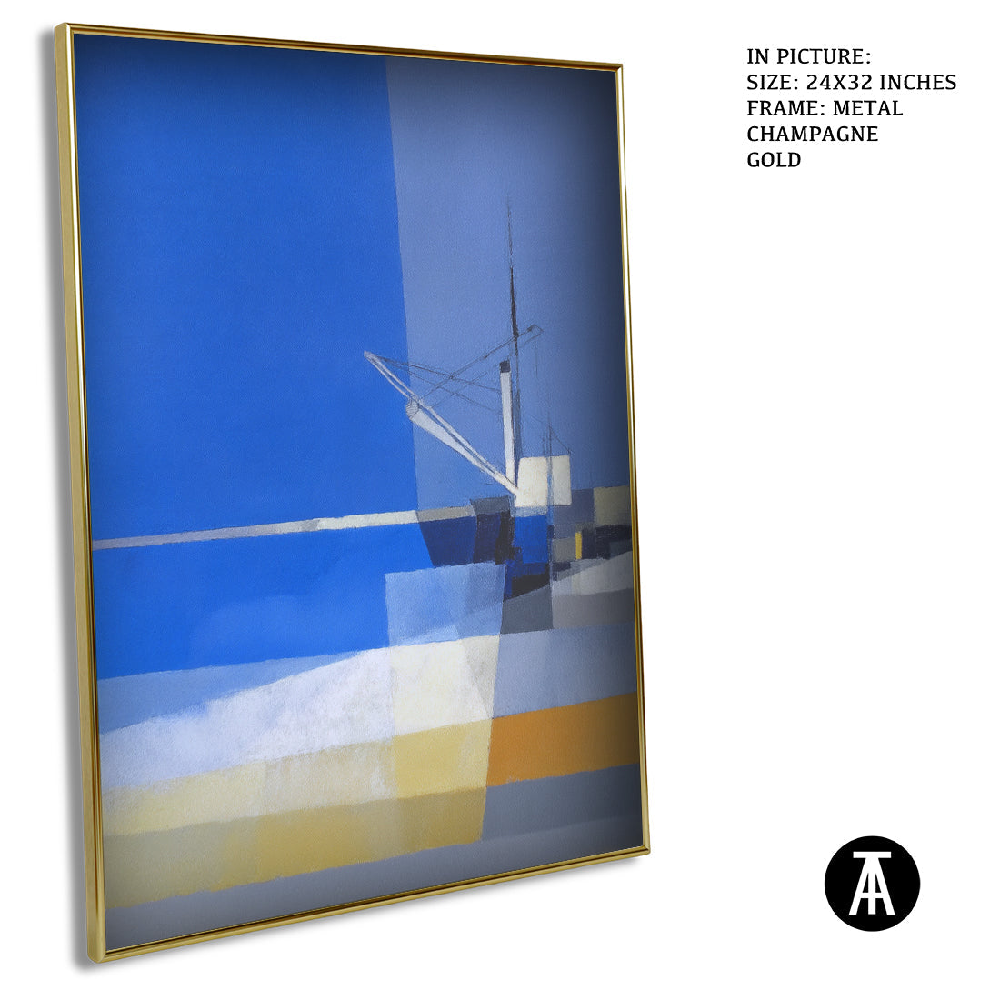 Artwork in Metal Champagne Gold Frame