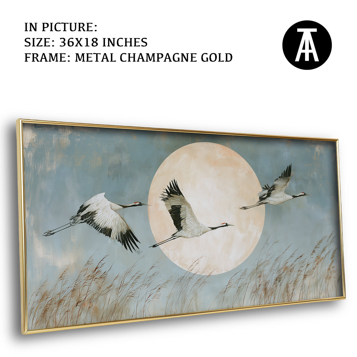 Artwork in Metal Champagne Gold Frame