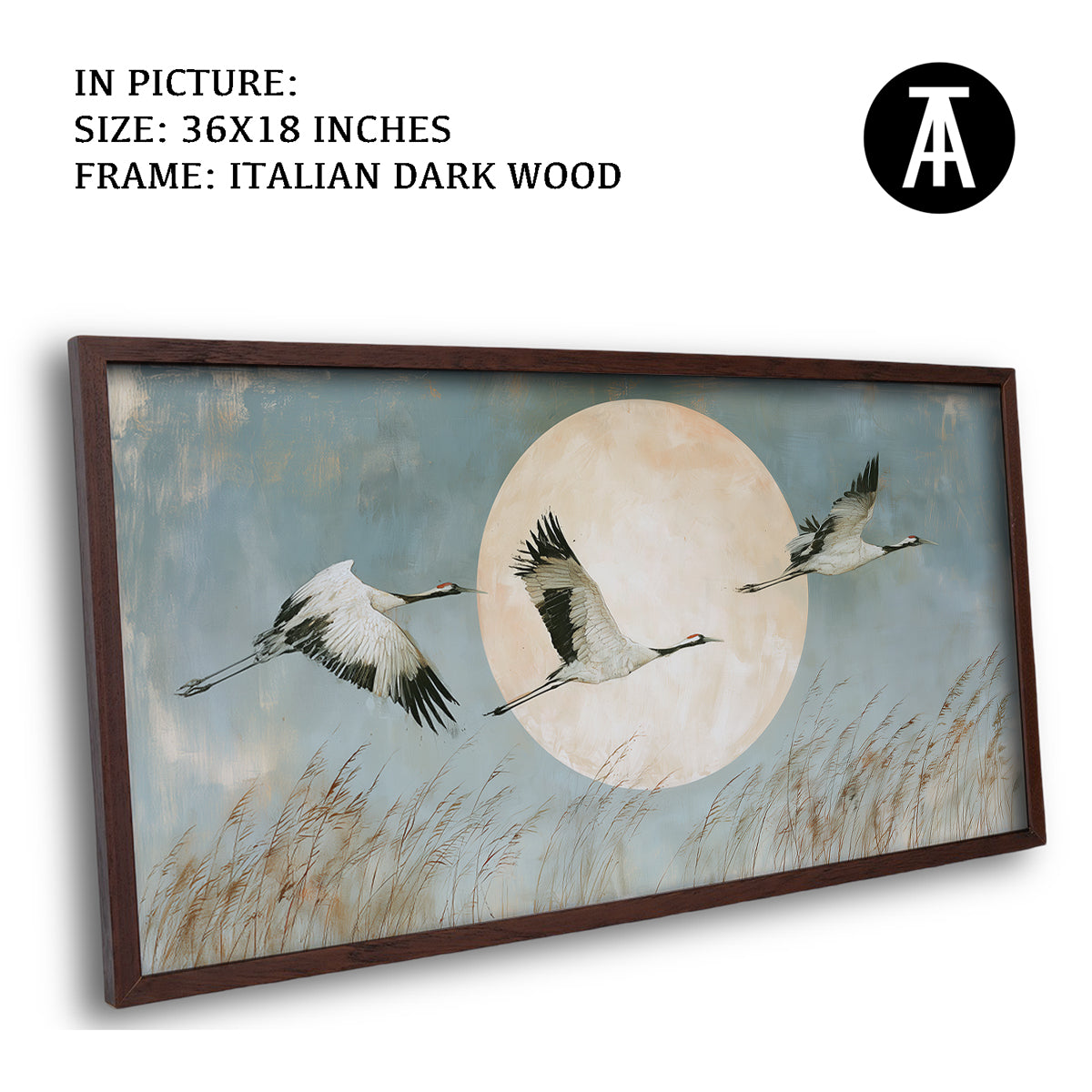 Artwork in Dark Wood Frame