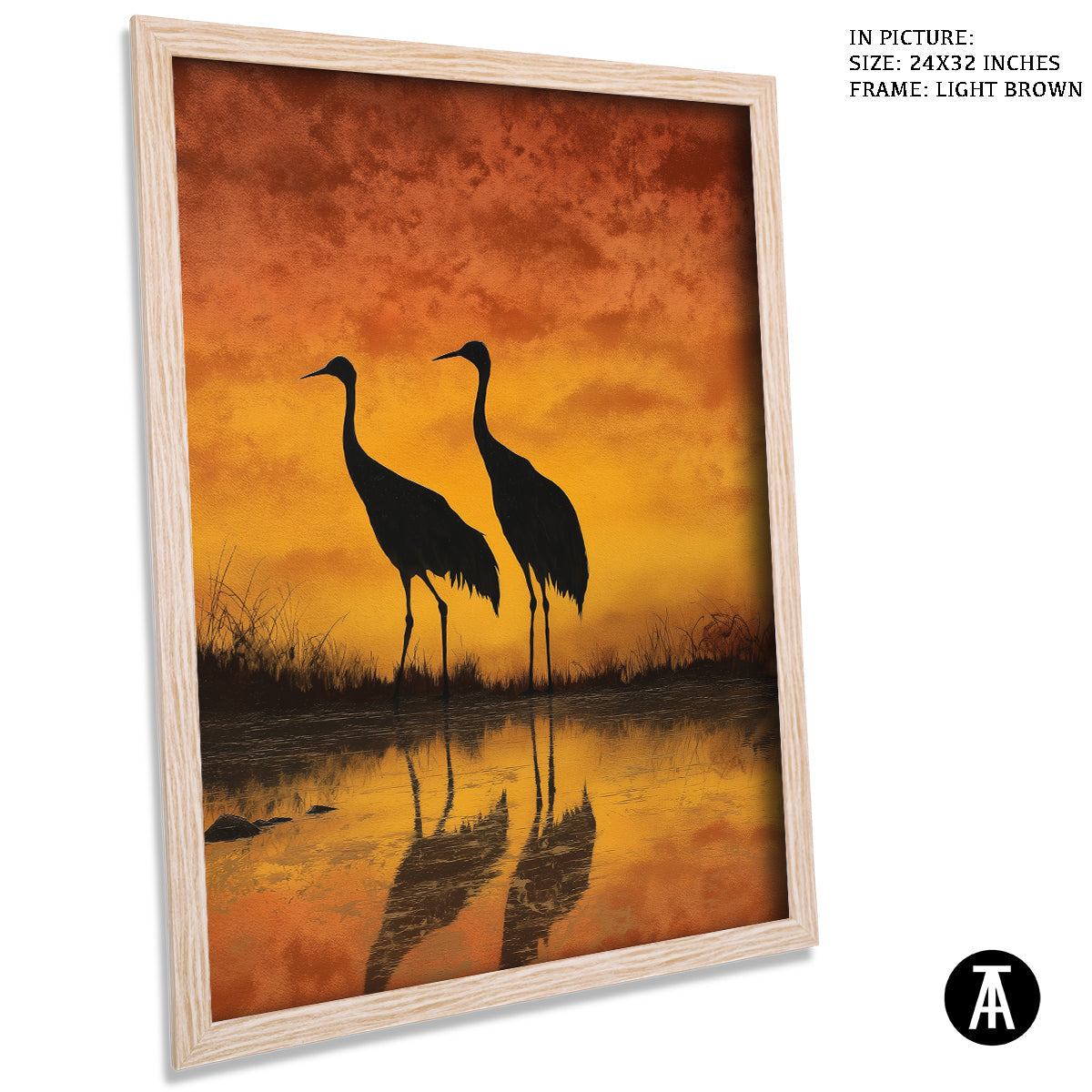 Artwork in Dark Brown Frame