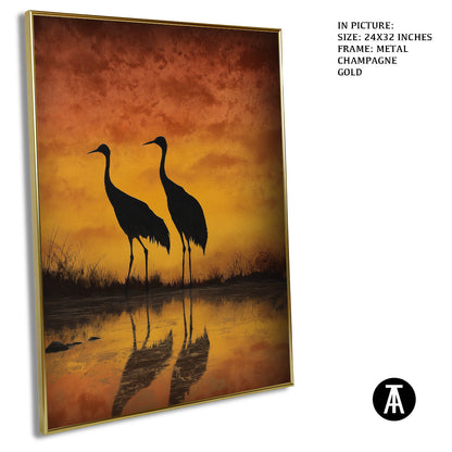 Artwork in Light Brown Frame