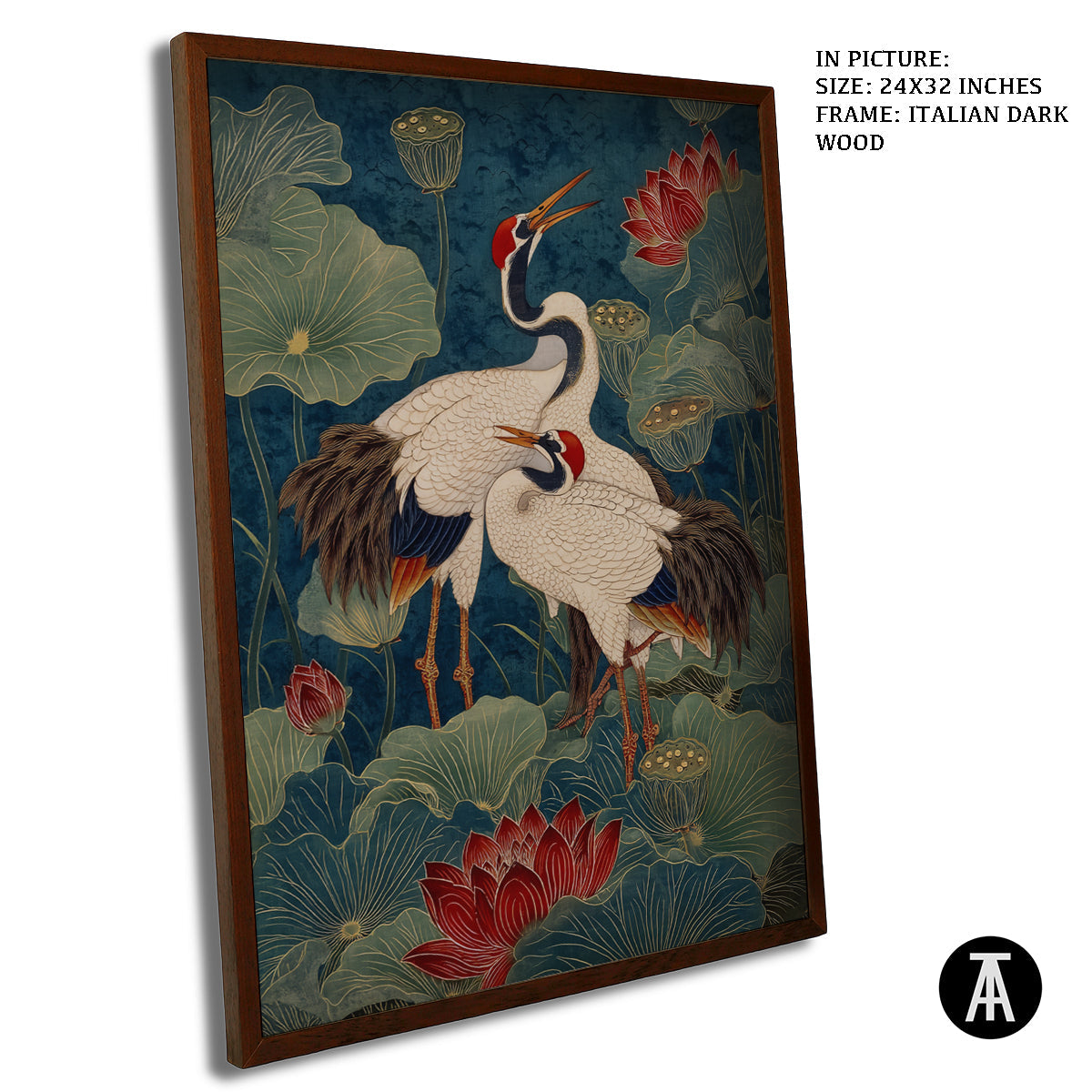 Artwork in Dark Wood Frame