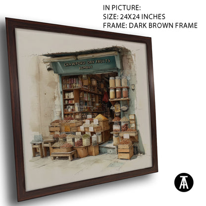 Artwork in Dark Brown Frame