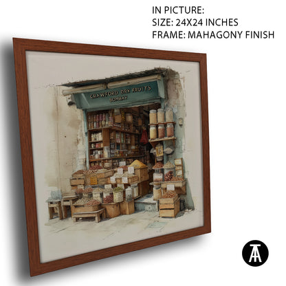 Artwork in Mahogany Finish Frame