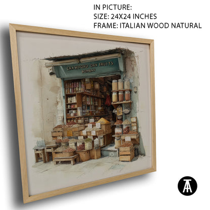 Artwork in Natural Wood Frame