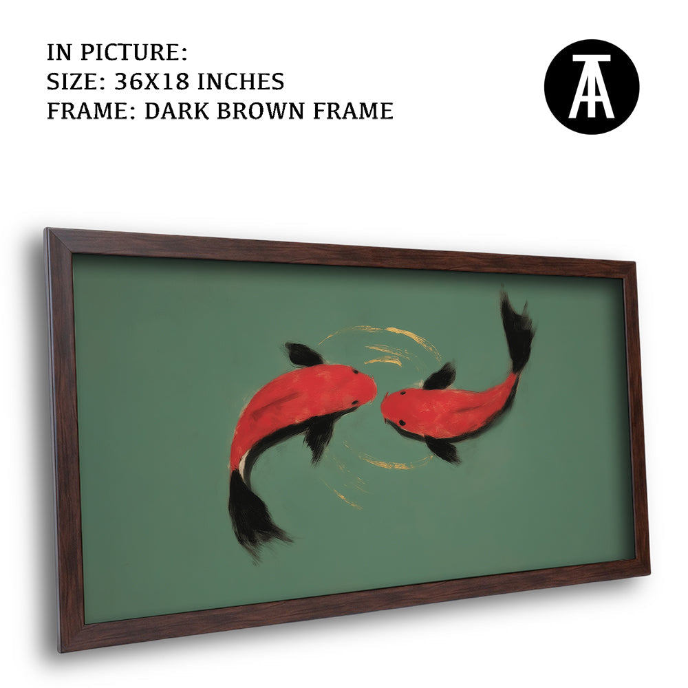 Artwork in Dark Brown Frame