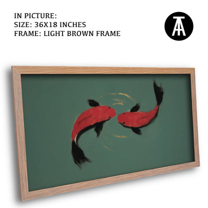 Artwork in Light Brown Frame