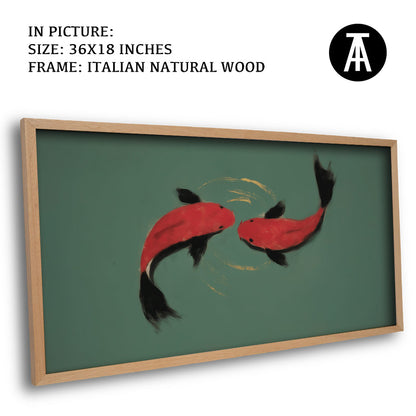 Artwork in Natural Wood Frame