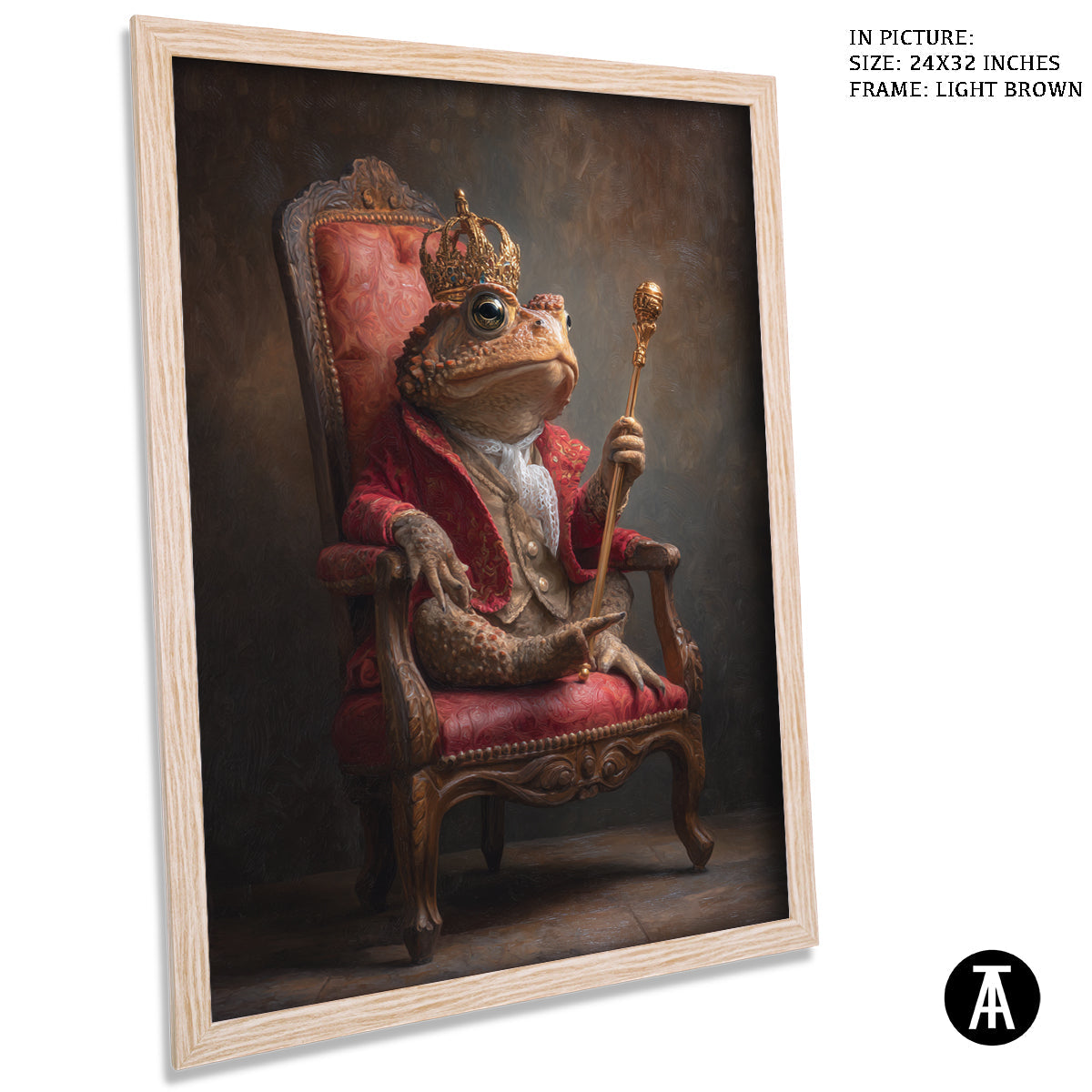 Artwork in Light Brown Frame