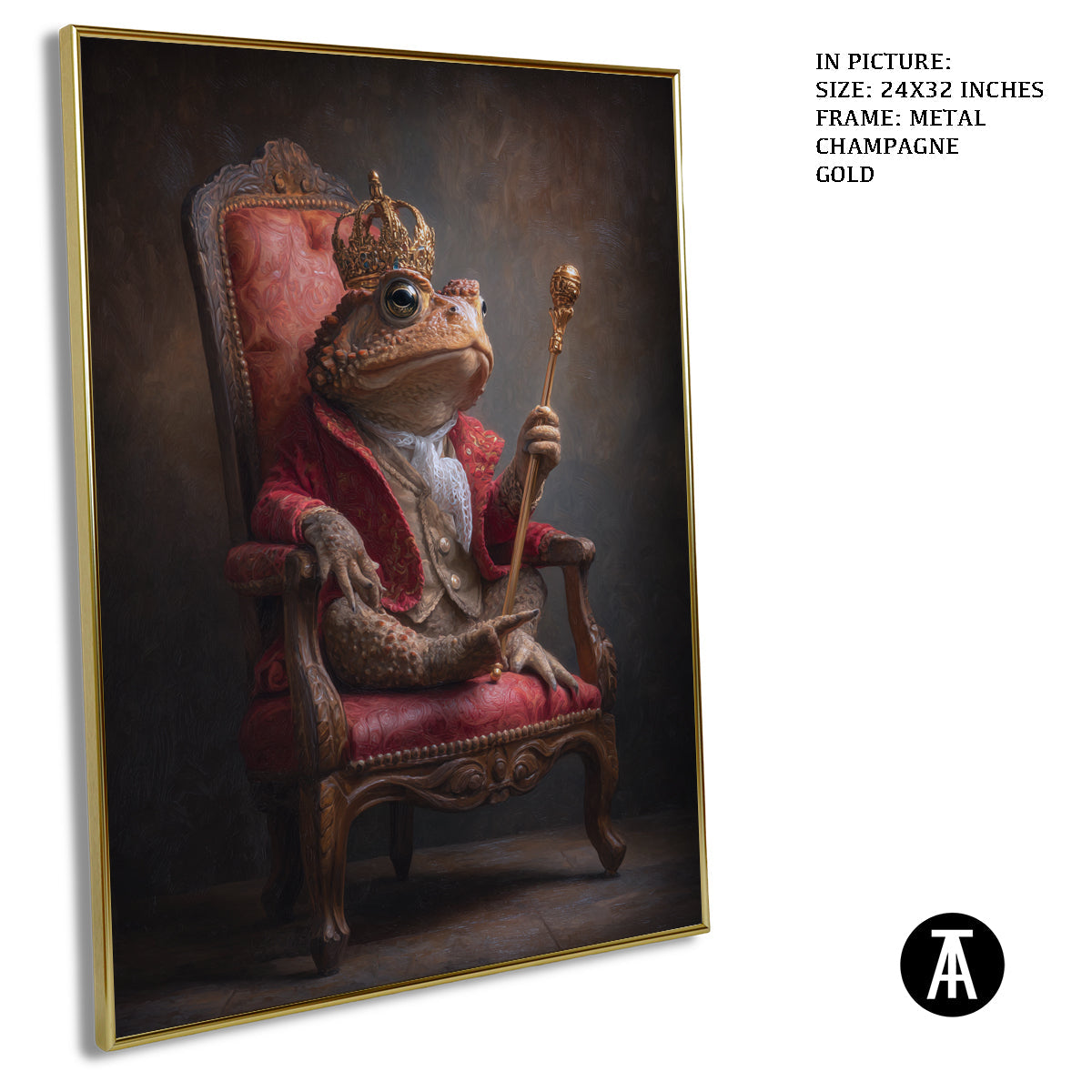 Artwork in Metal Champagne Gold Frame