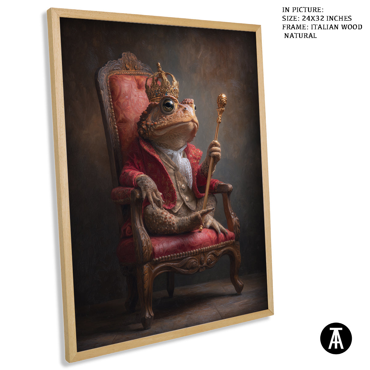 Artwork in Natural Wood Frame